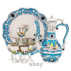 Vintage Coffee Pot Tea, Crafts Teapot Cup Set, Tea Service Set for Tea Table 6Cups