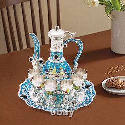 Vintage Coffee Pot Tea Crafts Teapot Cup Set Tea Service Set for Tea Table 6Cups