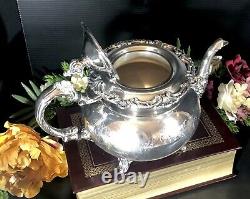 Vintage Community Ascot Tea Pot Silver Plated Etched Victorian Etched Design