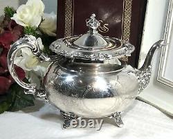 Vintage Community Ascot Tea Pot Silver Plated Etched Victorian Etched Design