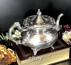 Vintage Community Ascot Tea Pot Silver Plated Etched Victorian Etched Design