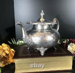 Vintage Community Ascot Tea Pot Silver Plated Etched Victorian Etched Design