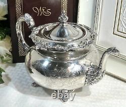 Vintage Community Ascot Tea Pot Silver Plated Etched Victorian Etched Design