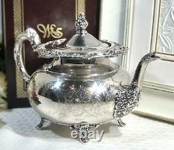 Vintage Community Ascot Tea Pot Silver Plated Etched Victorian Etched Design