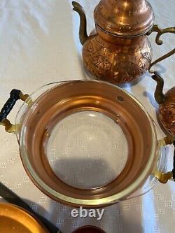 Vintage Copper Tea Pot Set With Soup Tureen