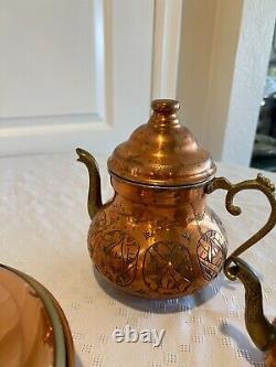 Vintage Copper Tea Pot Set With Soup Tureen