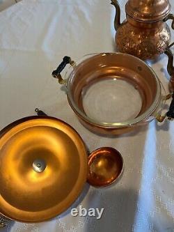 Vintage Copper Tea Pot Set With Soup Tureen