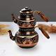 Vintage Copper Turkish Teapot Tea Kettle Pots Set For Stovetop Stove Top Decorat