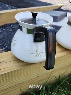 Vintage Corning Ware Coffee Tea Pot 6 Cup + Lid 1960's Mint set of Four Tea Pots