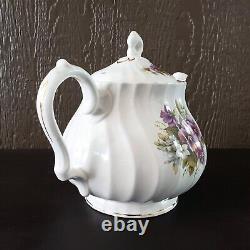 Vintage Crown Dorset Bone China Pansy Floral Teapot Sugar Bowl Creamer Tea Set