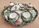 Vintage Crown Staffordshire England Ye Olde Willow Porcelain Miniature Tea Set
