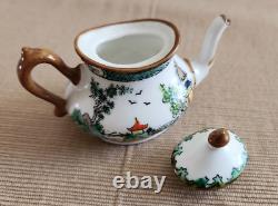 Vintage Crown Staffordshire England Ye Olde Willow Porcelain Miniature Tea Set