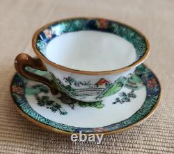 Vintage Crown Staffordshire England Ye Olde Willow Porcelain Miniature Tea Set