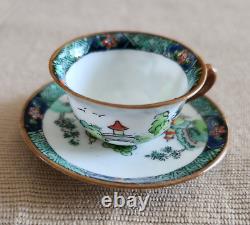 Vintage Crown Staffordshire England Ye Olde Willow Porcelain Miniature Tea Set