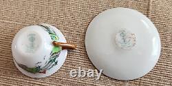 Vintage Crown Staffordshire England Ye Olde Willow Porcelain Miniature Tea Set