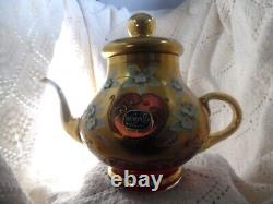Vintage Czech Bohemia Cranberry Teapot with Lid