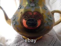 Vintage Czech Bohemia Cranberry Teapot with Lid