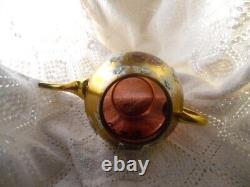 Vintage Czech Bohemia Cranberry Teapot with Lid