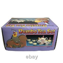 Vintage Disney Dumbo Tea Set Collectible China Teapot Sugar Bowl Cups Never Used