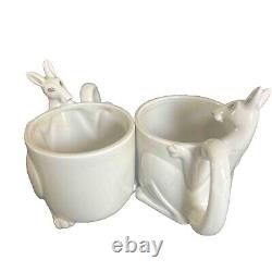 Vintage Fitz & Floyd Kangaroo Joey Ceramic Tea Set Retired Pot Cups Cream Sugar