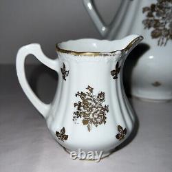 Vintage Fonde En 1789 France tea set Tea Pot, Sugar And Creamer