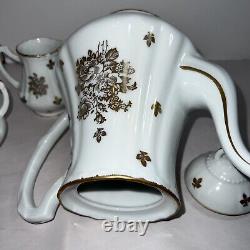 Vintage Fonde En 1789 France tea set Tea Pot, Sugar And Creamer