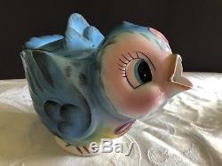Vintage Geo Z Lefton Bluebird Teapot (#438), Creamer & Sugar Bowl Set (#290)