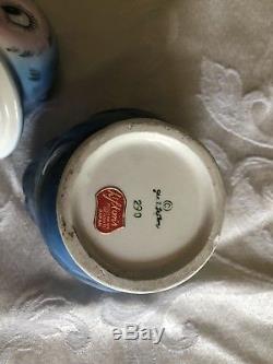 Vintage Geo Z Lefton Bluebird Teapot (#438), Creamer & Sugar Bowl Set (#290)