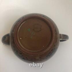 Vintage Gibson's Made In England Tea Pot Gold Trim Drip Glaze Cherry Tree # A587