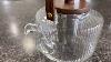 Vintage Glass Teapot Set With 4 Small Tea Cup Clear Tea Pot Stovetop Safe