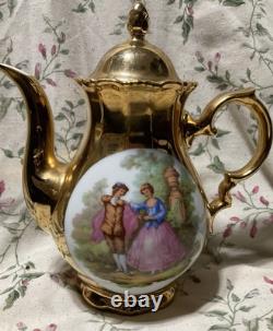 Vintage Gold Fragonard Demitasse Tea Set For 5, Bavaria, Germany (3)