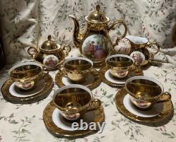 Vintage Gold Fragonard Demitasse Tea Set For 5, Bavaria, Germany (3)