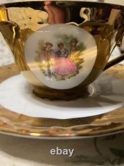Vintage Gold Fragonard Demitasse Tea Set For 5, Bavaria, Germany (3)