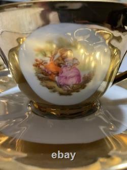Vintage Gold Fragonard Demitasse Tea Set For 5, Bavaria, Germany (3)
