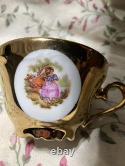 Vintage Gold Fragonard Demitasse Tea Set For 5, Bavaria, Germany (3)