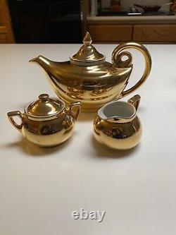 Vintage Golden glow Paul Aladdin tea pot set 22 karat gold