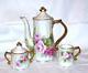 Vintage Hand Painted Roses Teapot Sugar & Creamer Bowl Set Signed