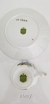 Vintage Hackeforos Sweden Violets Coffee Dessert Set for12 Cups Plates Tea Pot