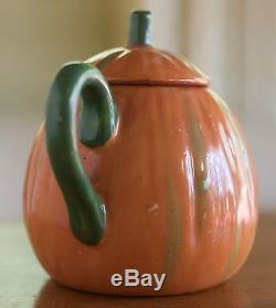 Vintage Halloween German Pumpkin Germany Jack O' Lantern Tea Set. Pot with lid