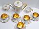 Vintage Handgemalt Bavaria Germany Coffee Tea Pot Set White & Gold 15 Piece