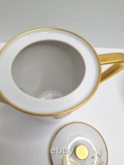 Vintage Handgemalt Bavaria Germany Coffee Tea Pot Set White & Gold 15 Piece