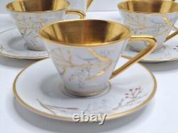 Vintage Handgemalt Bavaria Germany Coffee Tea Pot Set White & Gold 15 Piece
