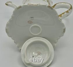 Vintage Haviland TEA SET TeaPot Sugar Creamer Limoges Schleiger 78 Yellow Blue