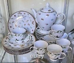 Vintage I GODINGER & CO Primavera Porcelain Teapot, Salad Plates, Cup& Saucer