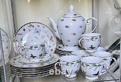 Vintage I GODINGER & CO Primavera Porcelain Teapot, Salad Plates, Cup& Saucer