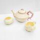 Vintage Irish Belleek Pink Limpet Shell Neptune Porcelain Tea Set, Pot, 5th Mark