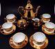 Vintage Jkw Bavaria Germany Porcelain Josef Kuba Gold Gilt Tea Pot Set 6 Cup