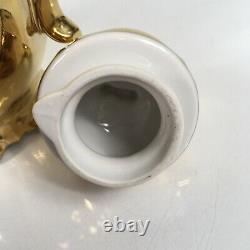 Vintage JKW Dec. Karlsbad Gold Coffee/Tea Pot With Sugar And Creamer Marked