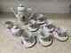 Vintage J. L. Menau German Porcelain 17-pc White Floral Demitasse Coffee Tea Set