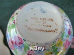 Vintage James Kent APPLE BLOSSOM CHINTZ Breakfast Set Tray Teapot Cup Cream Suga